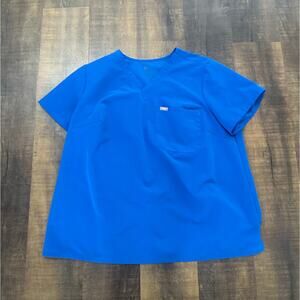 Figs Royal Blue Catarina One-Pocket Scrub Top Size 3XL